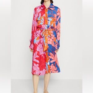 Farm Rio long sleeve belted shirt dress. Never worn!